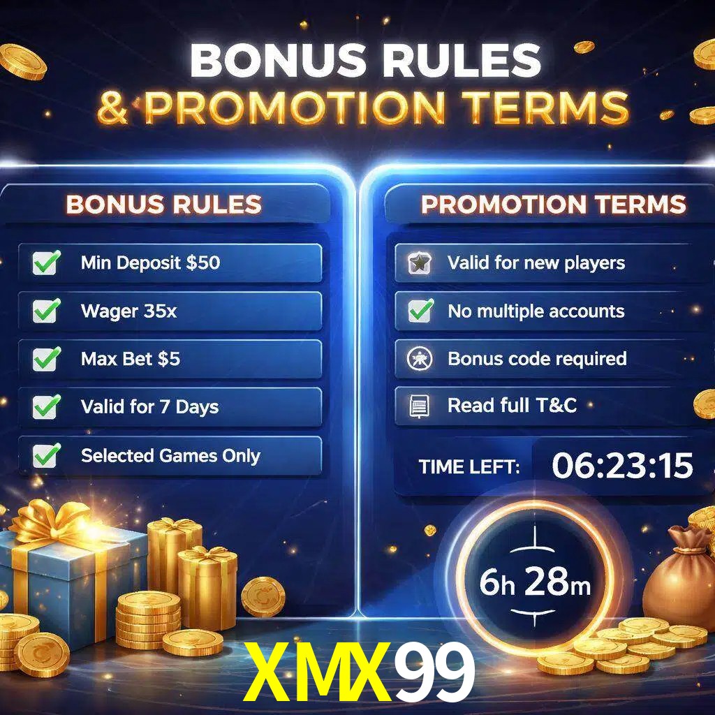 Reglas de promoción XMX99 y condiciones de bonos explicadas visualmente