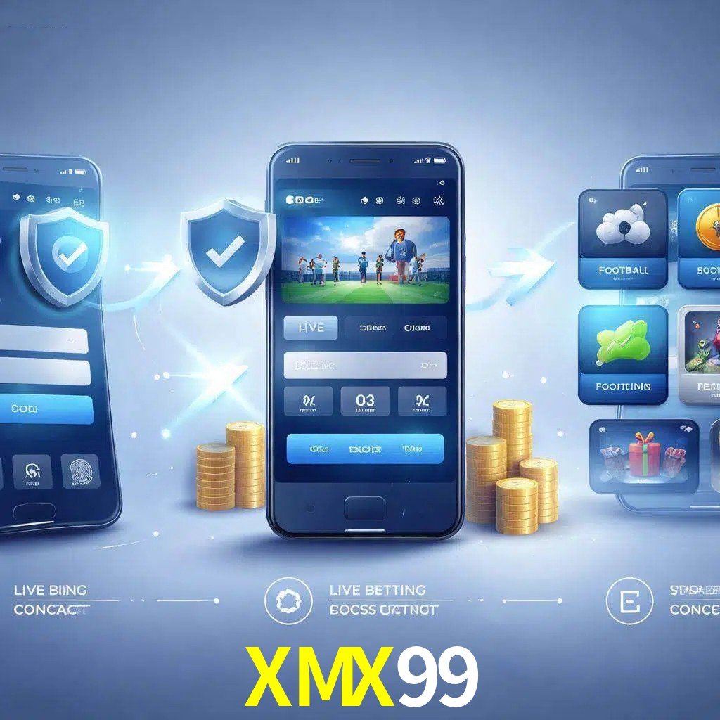 Pasos de acceso a la app XMX99 en pantalla de teléfono móvil